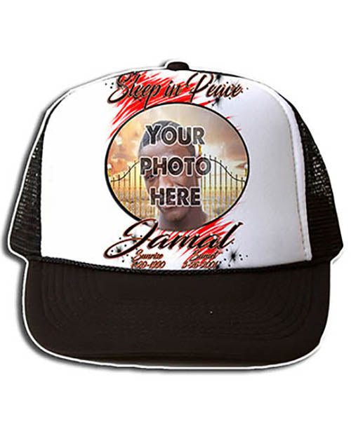 PT004 Personalized Airbrush Your Photo On a Snapback Trucker Hat