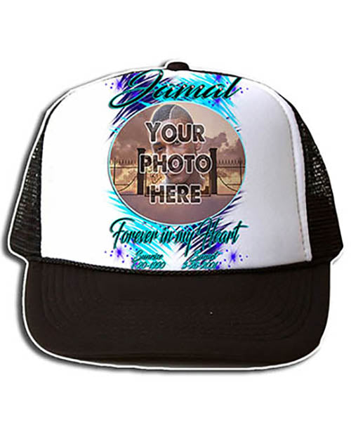 PT006 Personalized Airbrush Your Photo On a Snapback Trucker Hat