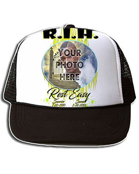 PT007 Personalized Airbrush Your Photo On a Snapback Trucker Hat