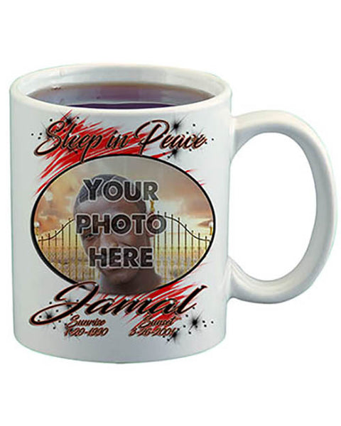 PT004 Personalized Airbrush Your Photo On a Ceramic Coffee Mug