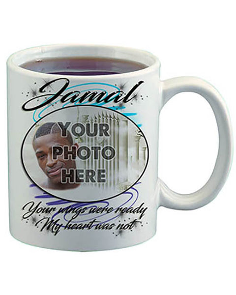 PT008 Personalized Airbrush Your Photo On a Ceramic Coffee Mug