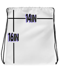G003 Digitally Airbrush Painted Personalized Custom Football Mean Face Drawstring Backpack