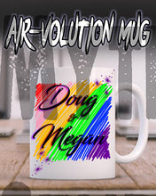 A001 Personalized Airbrush Rainbow Name Design Ceramic Coffee Mug