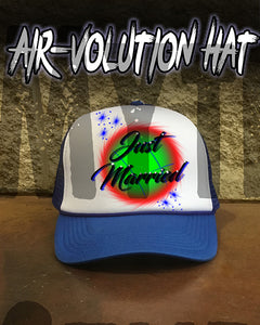 A002 Personalized Airbrush Name Design Snapback Trucker Hat