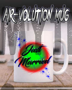 A002 Personalized Airbrush Name Design Ceramic Coffee Mug