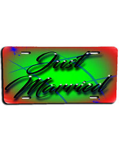 A002 Personalized Custom Airbrushed Name Writing Color  License Plate Tag