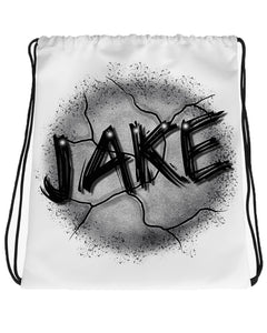 A003 Digitally Airbrush Painted Personalized Custom Granite Name Writing Color Party Design Gift   Drawstring Backpack