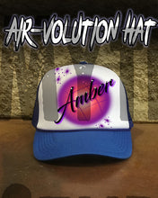 A004 Personalized Airbrush Name Design Snapback Trucker Hat