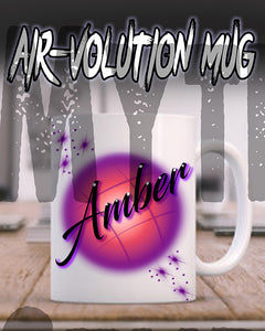 A004 Personalized Airbrush Name Design Ceramic Coffee Mug