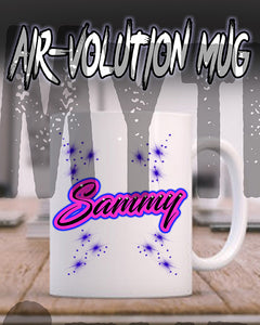 A005 Personalized Airbrush Name Design Ceramic Coffee Mug