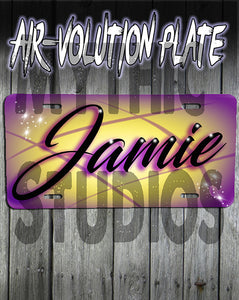 A006 Personalized Custom Airbrushed Name Writing Color Party Design Gift License Plate Tag