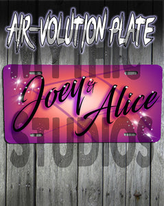 A007 Personalized Custom Airbrushed Name Writing Color Party Design Gift License Plate Tag