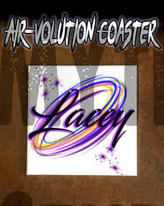 A008 Personalized Airbrush Name Design Ceramic Coaster