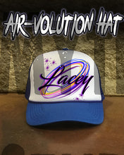 A008 Personalized Airbrush Name Design Snapback Trucker Hat