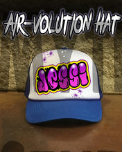 A009 Personalized Airbrush Name Design Snapback Trucker Hat
