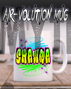 A010 Personalized Airbrush Name Design Ceramic Coffee Mug
