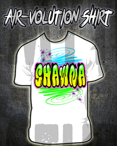 A010 Personalized Custom Airbrushed Name Writing Color Party Design Gift Shirt