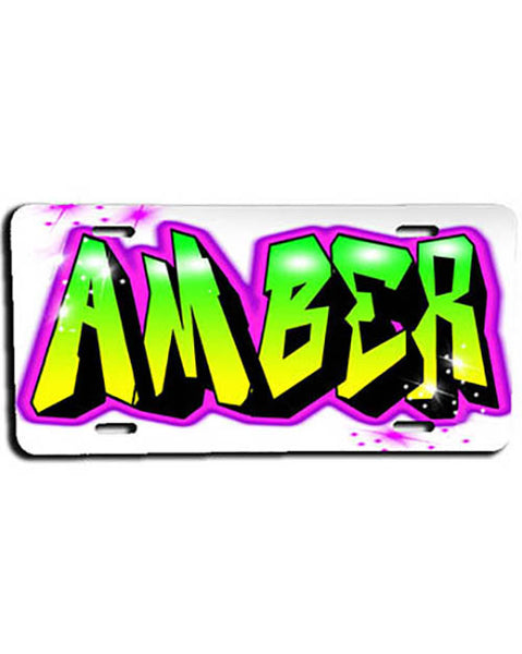 A011 Personalized Custom Airbrushed Name Writing Color Party Design Gift License Plate Tag