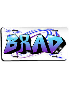 A012 Personalized Custom Airbrushed Name Writing Color Party Design Gift License Plate Tag