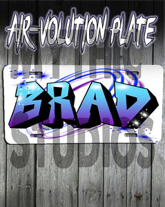 A012 Personalized Custom Airbrushed Name Writing Color Party Design Gift License Plate Tag