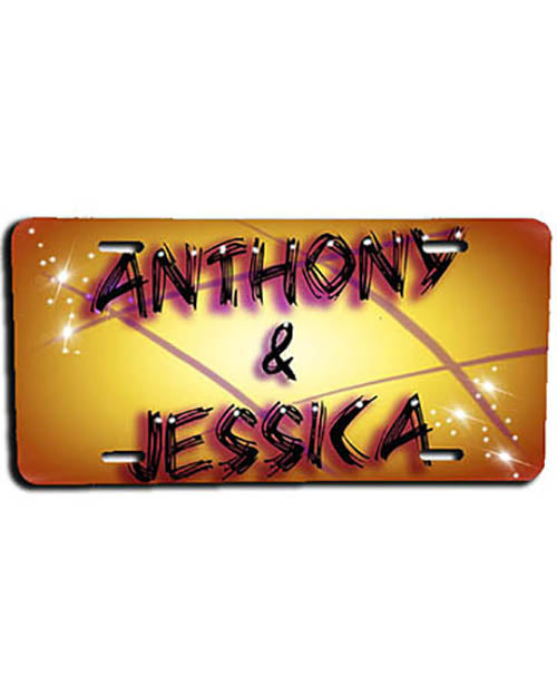 A013 Personalized Custom Airbrushed Name Writing Color Party Design Gift License Plate Tag