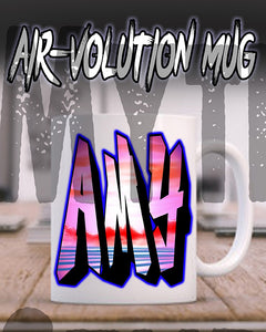 A014 Personalized Airbrush Name Design Ceramic Coffee Mug