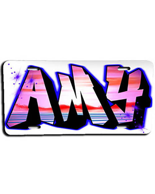 A014 Personalized Custom Airbrushed Name Writing Color Party Design Gift License Plate Tag
