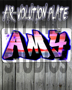 A014 Personalized Custom Airbrushed Name Writing Color Party Design Gift License Plate Tag