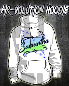 A015 Personalized Custom Airbrushed Name Writing Color Party Design Gift Hoodie
