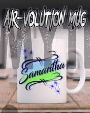 A015 Personalized Airbrush Name Design Ceramic Coffee Mug