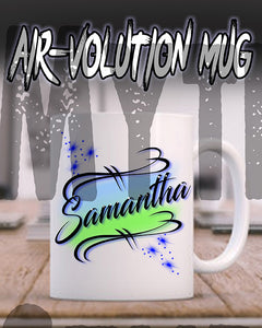 A015 Personalized Airbrush Name Design Ceramic Coffee Mug
