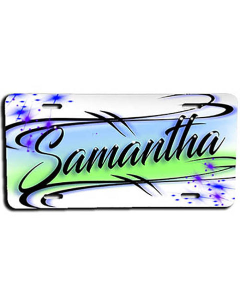 A015 Personalized Custom Airbrushed Name Writing Color Party Design Gift License Plate Tag