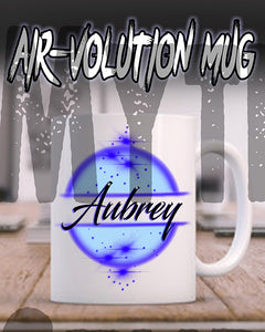 A017 Personalized Airbrush Name Design Ceramic Coffee Mug