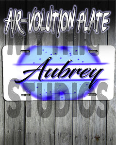 A017 Personalized Custom Airbrushed Name Writing Color License Plate Tag