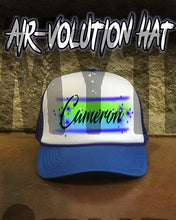 A018 Personalized Airbrush Name Design Snapback Trucker Hat