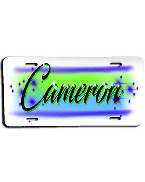 A018 Personalized Custom Airbrushed Name Writing Color License Plate Tag