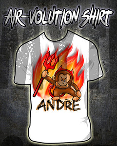 B032 custom personalized airbrush Devil Monkey Tee Shirt