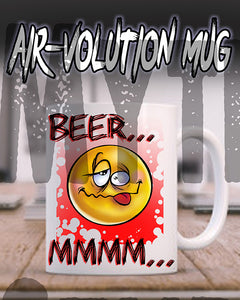 B035 Personalized Airbrush Drunk Emoji Ceramic Coffee Mug