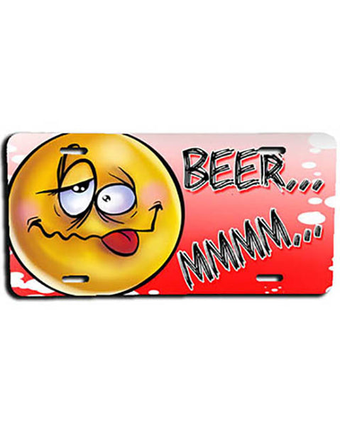 B035 Personalized Airbrush Drunk Emoji License Plate Tag