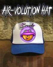 B037 Personalized Airbrush Smiley Emoji Snapback Trucker Hat