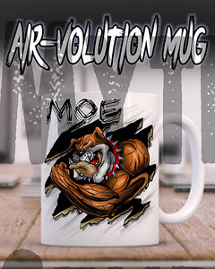 B045 Personalized Airbrush Muscle Bulldog Ceramic Coffee Mug