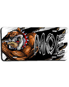 B045 Personalized Airbrush Muscle Bulldog License Plate Tag