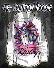 B142 Personalized Airbrush Unicorn Hoodie Sweatshirt