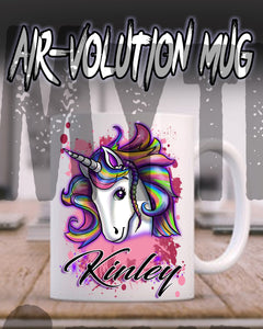 B142 Personalized Airbrush Unicorn Ceramic Coffee Mug