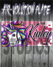 B142 Personalized Airbrush Unicorn License Plate Tag