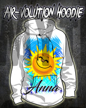 B146 Personalized Airbrush Sunshine Face Hoodie Sweatshirt