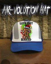 B153 Personalized Airbrush GingerBreadMan Snapback Trucker Hat