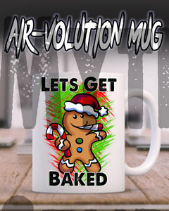 B153 Personalized Airbrush Gingerbreadman Get Baked Ceramic Coffee Mug
