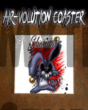 B174 Personalized Airbrush Evil Rabbit Ceramic Coaster