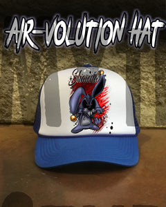 B174 Personalized Airbrush Evil Bunny Snapback Trucker Hat